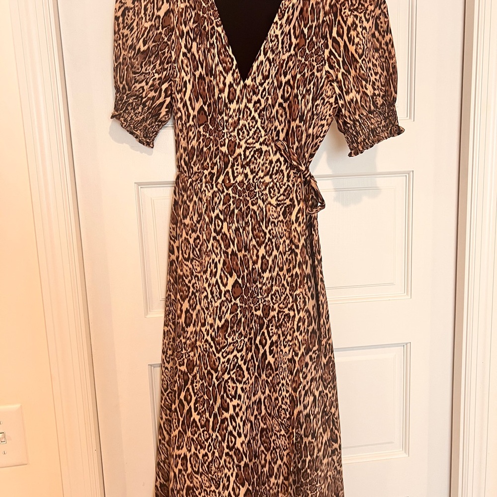Leopard Print Wrap Dress